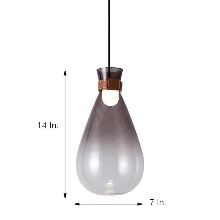 Artisan Teardrop Pendant Light in Smoke Grey or Clear Glass