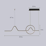 Modern LED Pendant Light with Geometric Wave Design for Dining Room and Kitchen Island