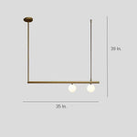 Minimalist Modern Linear Globe Pendant Lighting Copper Glass Kitchen Dining Room Light