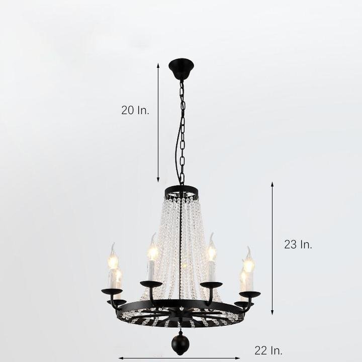 Empire Wagon Wheel Chandelier 8 10 12 Candle Lights 20 Adjustable Chain Crystal Accents