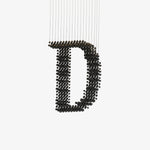 Charcoal Sculptural Linear Chandelier in Black Iron for Modern Interiors