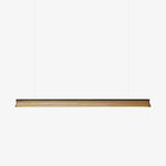 Danqiu Linear LED Chandelier in Wood and Metal for Modern Dining Rooms