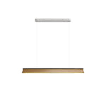 Danqiu Linear LED Chandelier in Wood and Metal for Modern Dining Rooms