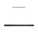 Danqiu Linear LED Chandelier in Wood and Metal for Modern Dining Rooms
