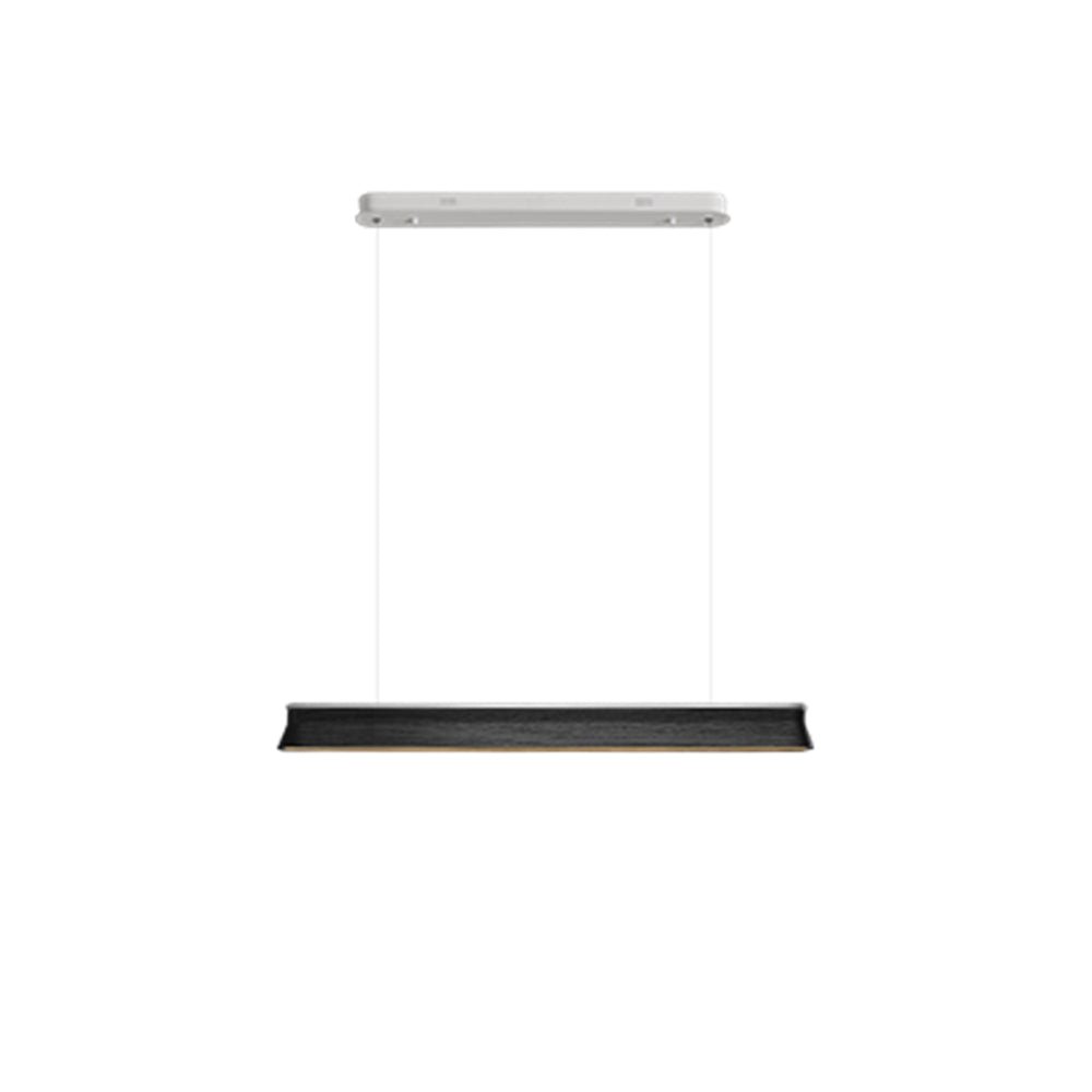 Danqiu Linear LED Chandelier in Wood and Metal for Modern Dining Rooms