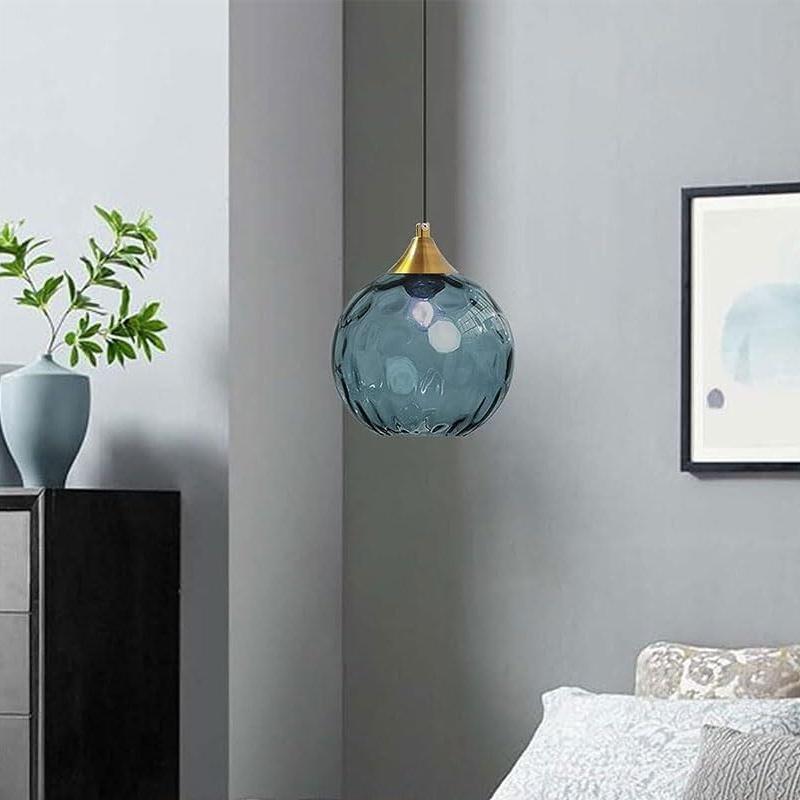 Alloliving Modern Simple Colored Water Pattern Glass Ball Pendant Light