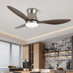 Aeronix Ceiling Fan with LED Light in Walnut and Nickel