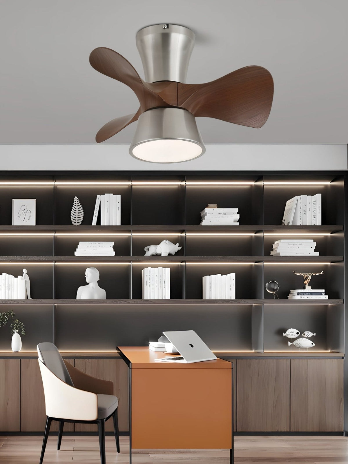 Arvento Ceiling Fan Light with LED and Remote – Modern Low-Profile Design