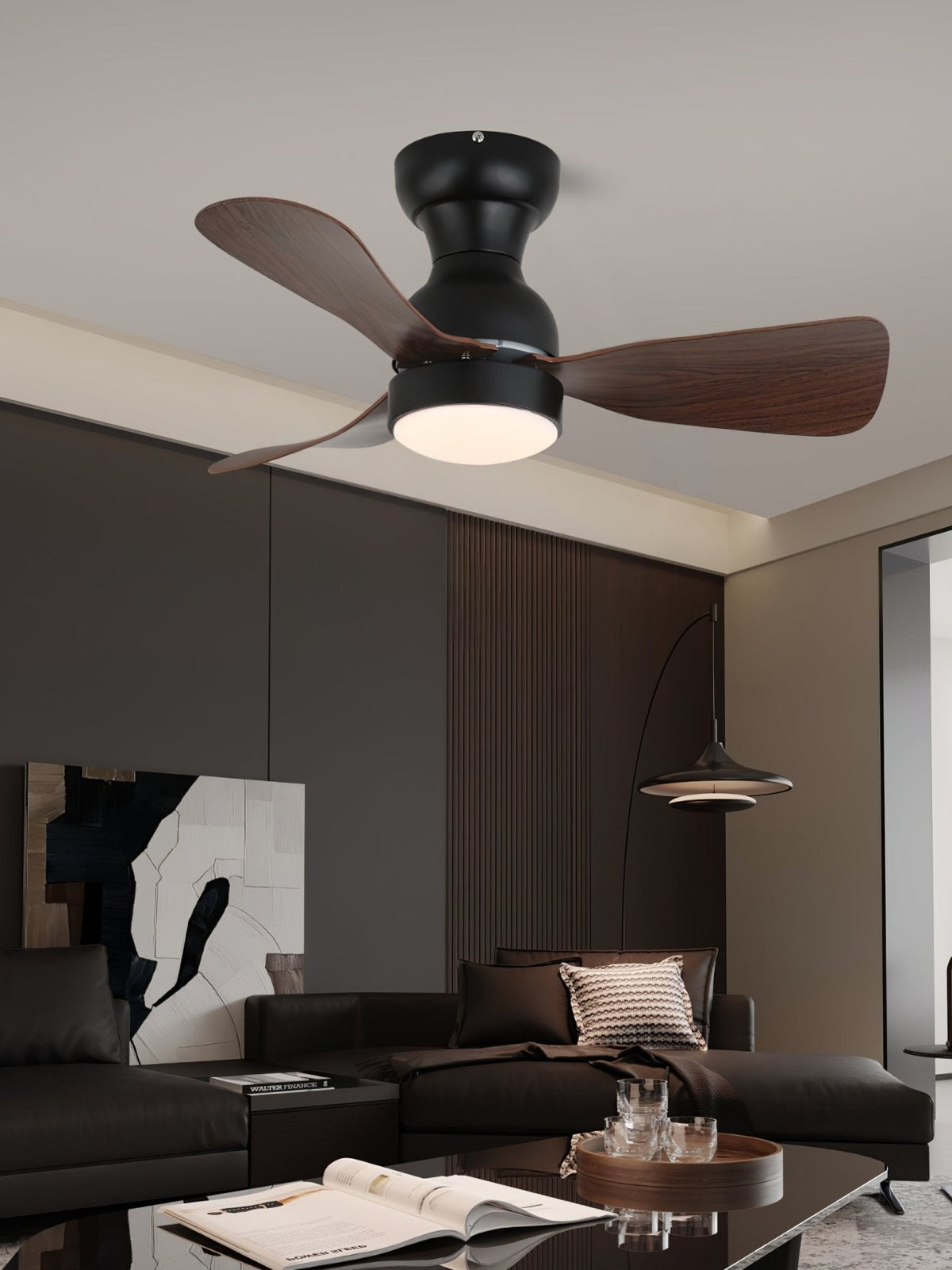 Civico Spin Ceiling Fan with Integrated LED Light, Modern Minimalist Design