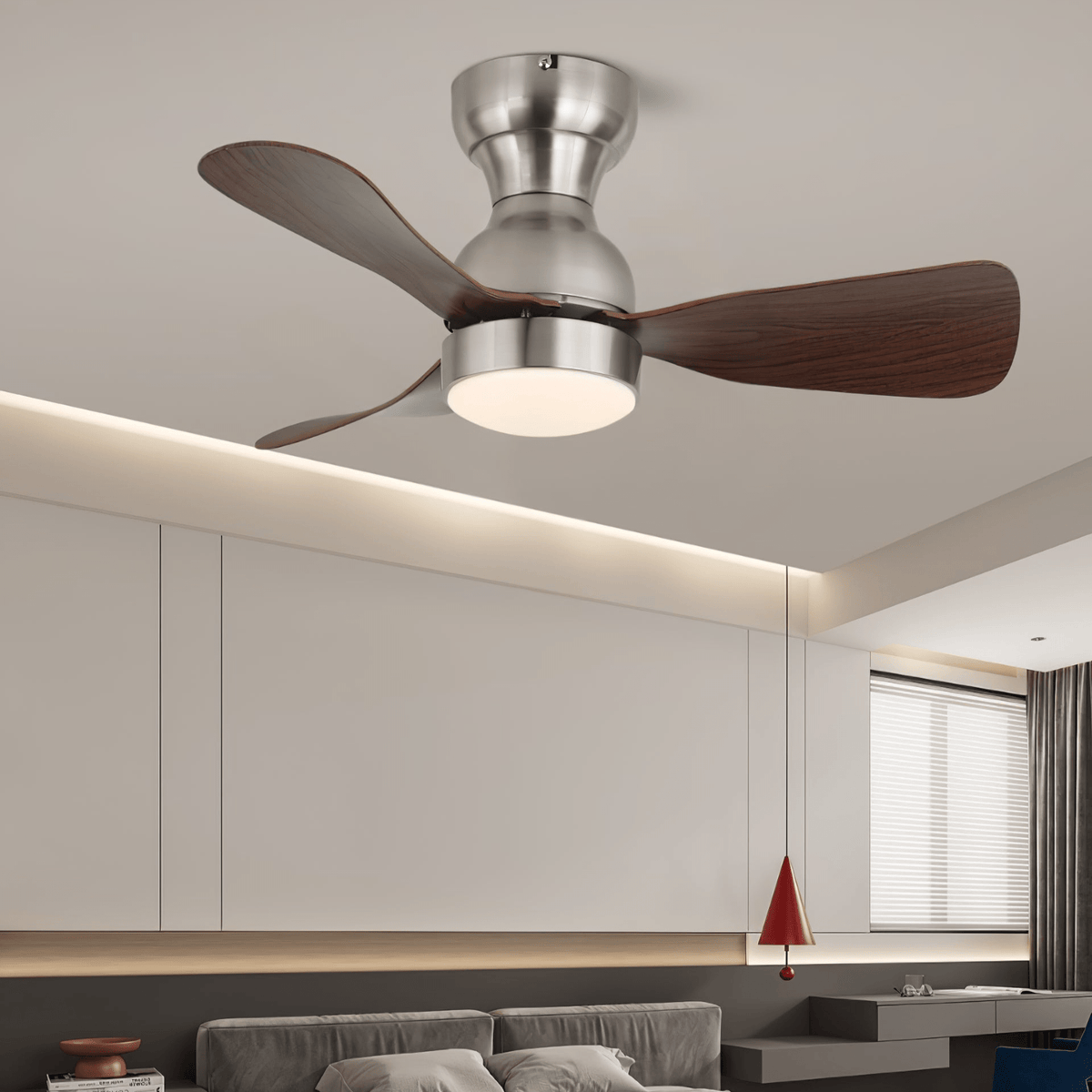Civico Spin Ceiling Fan with Integrated LED Light, Modern Minimalist Design