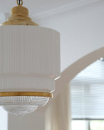 Dean Brass and Glass Pendant Light for Dining Room and Kitchen Island