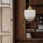 Dean Brass and Glass Pendant Light for Dining Room and Kitchen Island