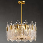 Decorative Patterned Glass Round Chandelier