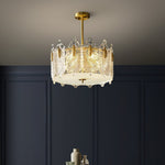 Decorative Patterned Glass Round Chandelier