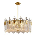 Decorative Patterned Glass Round Chandelier