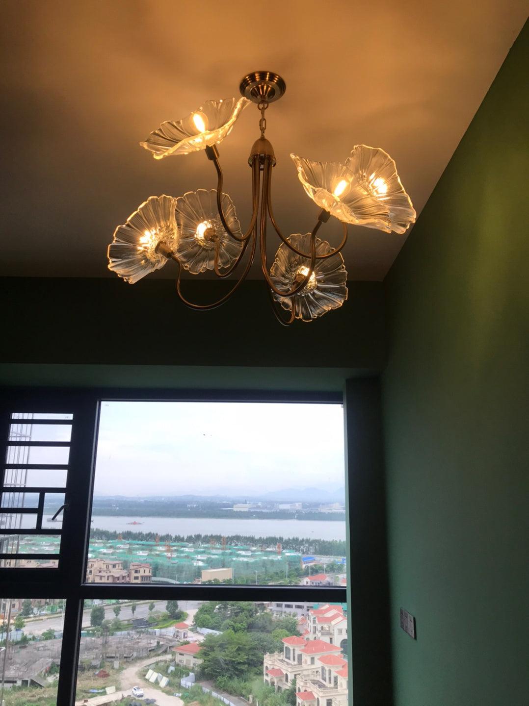 Delicate Lotus Leaf Chandelier