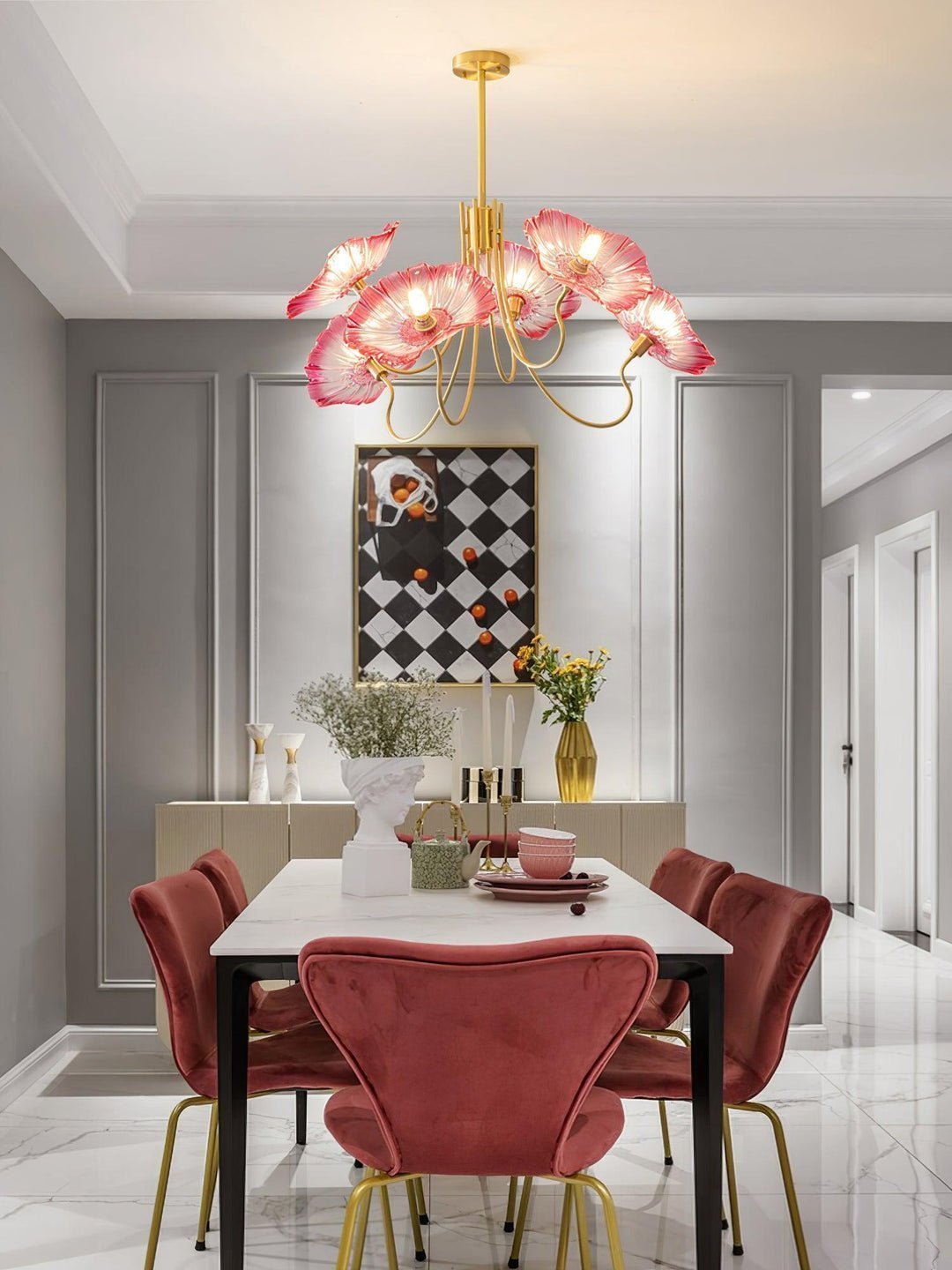Delicate Lotus Leaf Chandelier