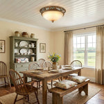 Deltana Resin Flush Mount Ceiling Light with Glass Accents