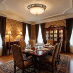 Deltana Resin Flush Mount Ceiling Light with Glass Accents