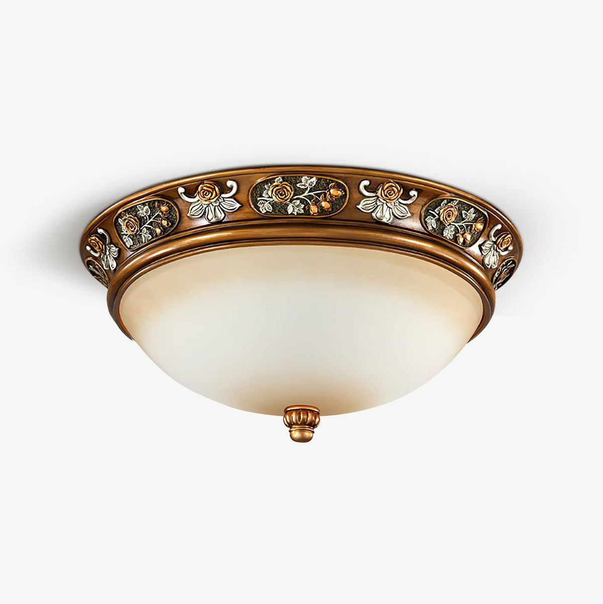 Deltana Resin Flush Mount Ceiling Light with Glass Accents