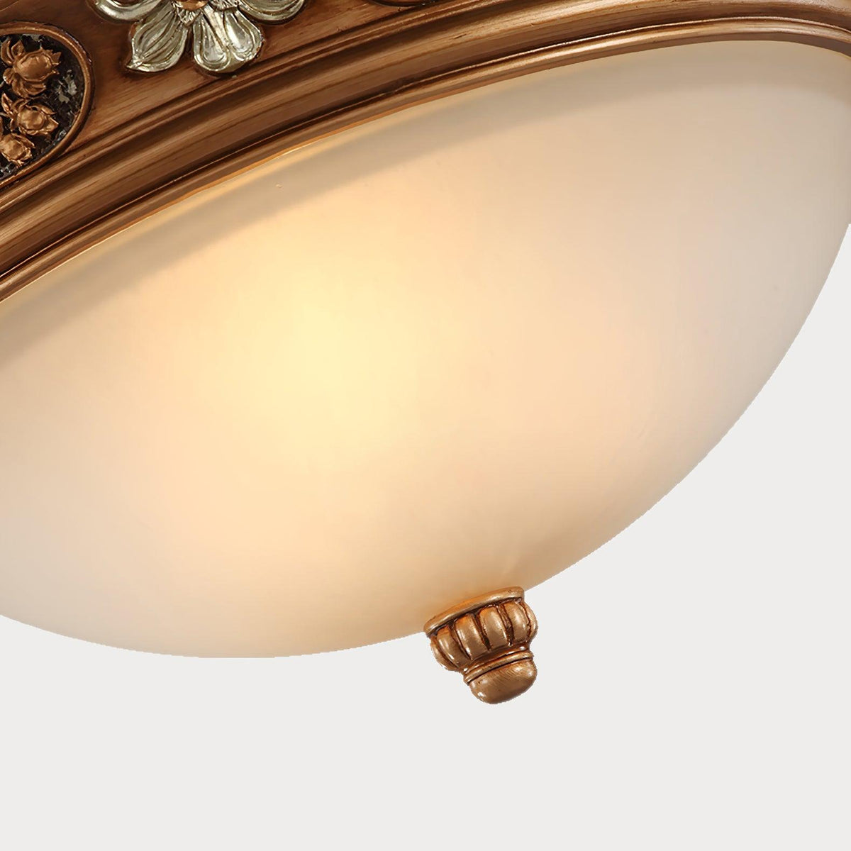 Deltana Resin Flush Mount Ceiling Light with Glass Accents