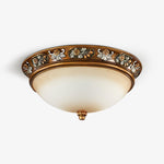 Deltana Resin Flush Mount Ceiling Light with Glass Accents