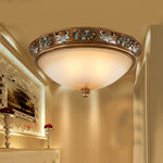 Deltana Resin Flush Mount Ceiling Light with Glass Accents