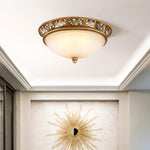 Deltana Resin Flush Mount Ceiling Light with Glass Accents