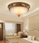 Deltana Resin Flush Mount Ceiling Light with Glass Accents