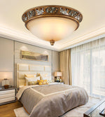 Deltana Resin Flush Mount Ceiling Light with Glass Accents
