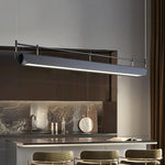 Dessau Modern Linear LED Chandelier in Black for Dining Room