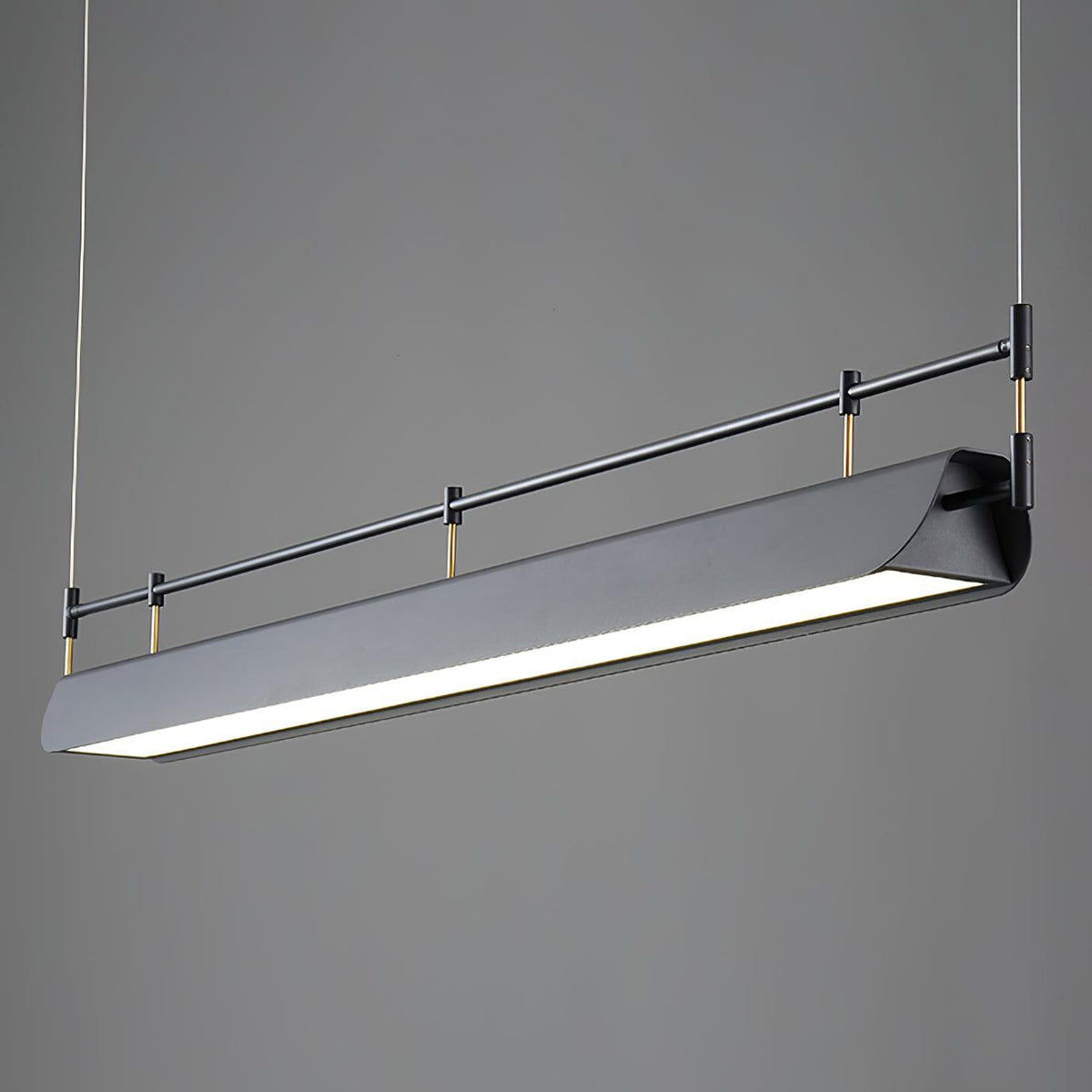 Dessau Modern Linear LED Chandelier in Black for Dining Room