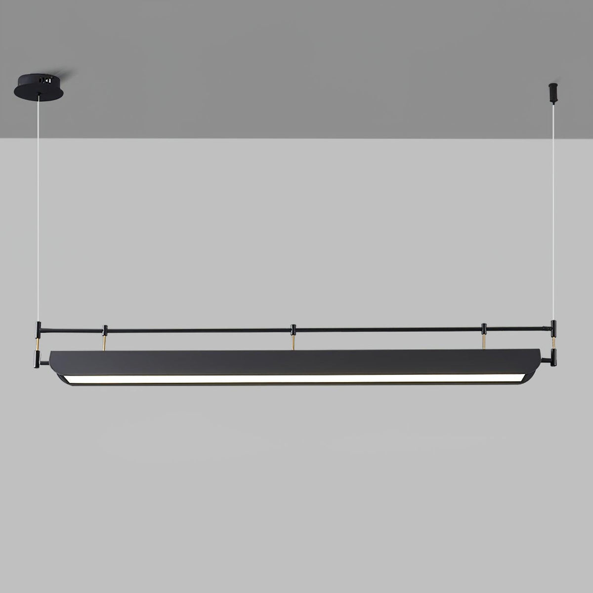 Dessau Modern Linear LED Chandelier in Black for Dining Room