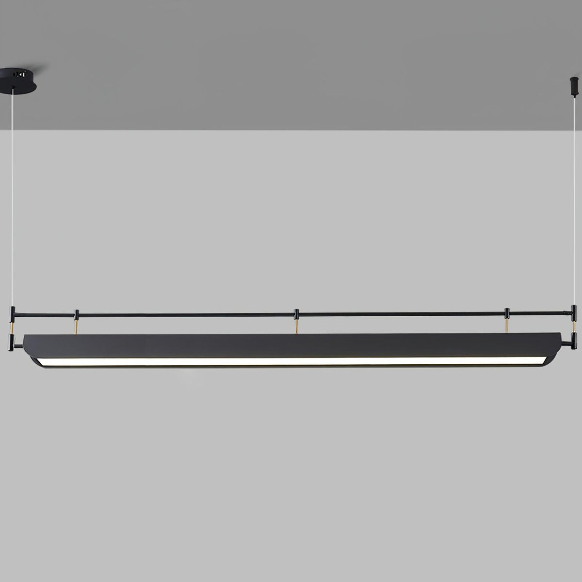 Dessau Modern Linear LED Chandelier in Black for Dining Room