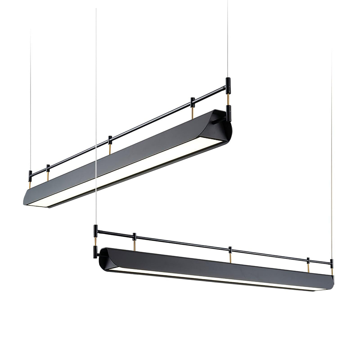 Dessau Modern Linear LED Chandelier in Black for Dining Room