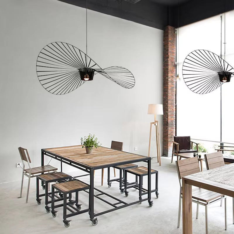 Modern Simple Fabric Hat Shape Pendant Light