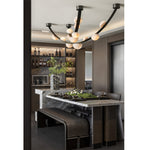 Dew Drops Alabaster Chandelier – Modern LED Pendant Light for Dining Room and Living Room