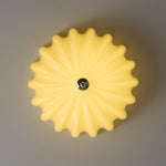 Dewdrop Shell Semi Flush Ceiling Light in Gold and Walnut