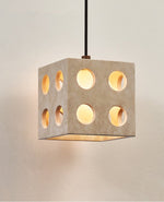 Dice Travertine Pendant Light – Modern Sculptural Cube Pendant for Dining & Living Spaces