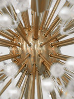 Dickinson Crystal Chandelier — Modern Gold Starburst Pendant Light for Dining Room and Foyer