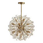 Dickinson Crystal Chandelier — Modern Gold Starburst Pendant Light for Dining Room and Foyer