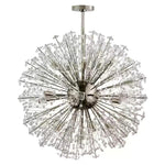 Dickinson Crystal Chandelier — Modern Gold Starburst Pendant Light for Dining Room and Foyer
