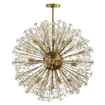 Dickinson Crystal Chandelier — Modern Gold Starburst Pendant Light for Dining Room and Foyer
