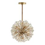 Dickinson Crystal Chandelier — Modern Gold Starburst Pendant Light for Dining Room and Foyer
