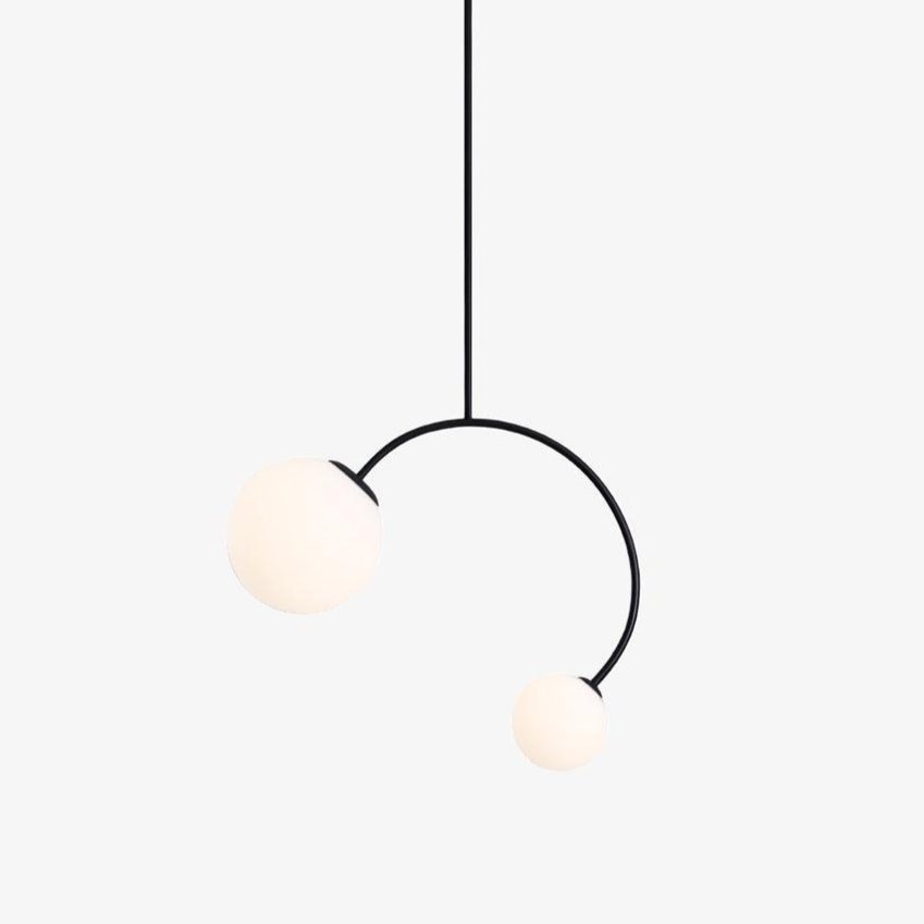 Balance Glass Pendant Light – Modern Brass & Black Designer Ceiling Lamp