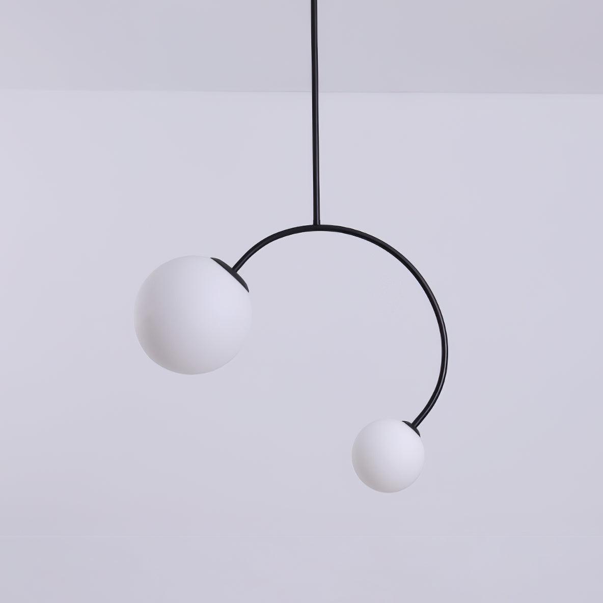 Balance Glass Pendant Light – Modern Brass & Black Designer Ceiling Lamp