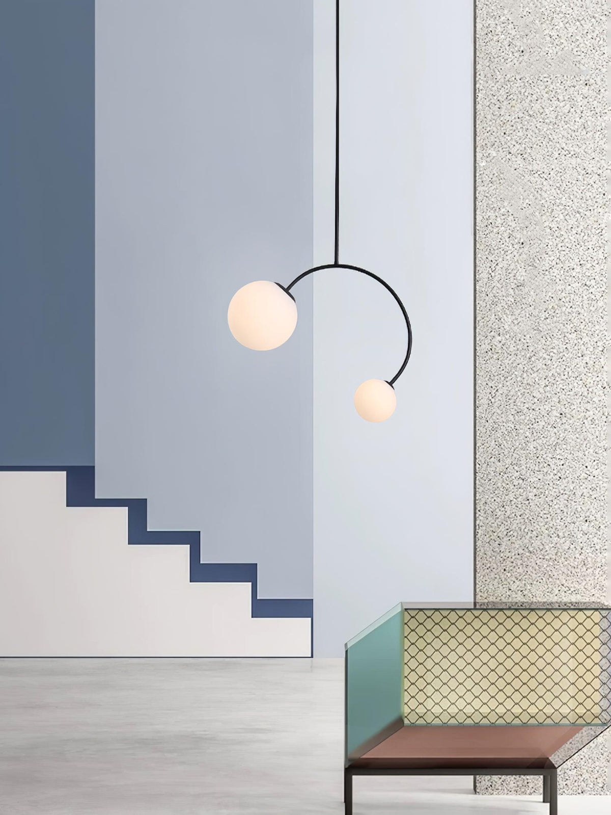 Balance Glass Pendant Light – Modern Brass & Black Designer Ceiling Lamp