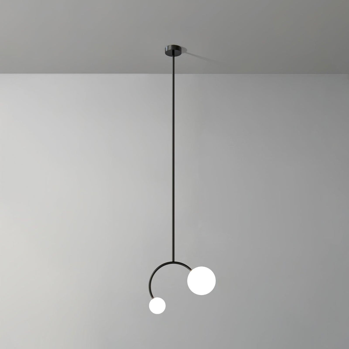 Balance Glass Pendant Light – Modern Brass & Black Designer Ceiling Lamp
