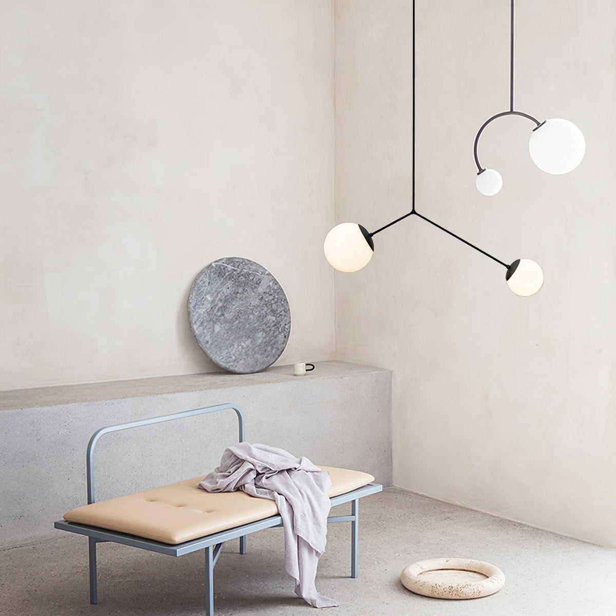 Balance Glass Pendant Light – Modern Brass & Black Designer Ceiling Lamp