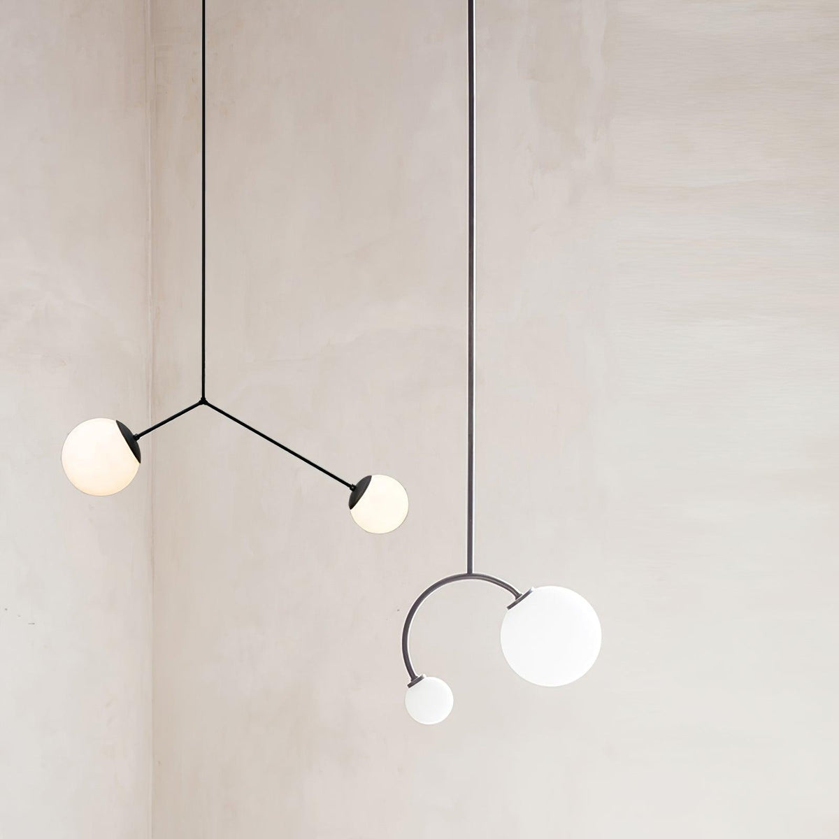 Balance Glass Pendant Light – Modern Brass & Black Designer Ceiling Lamp